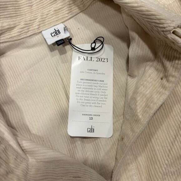 Cabi Scout Jacket 4493 EVOLVE | White Corduroy | Coastal Cowgirl Neutral Jacket - Picture 2 of 9